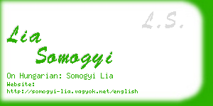 lia somogyi business card